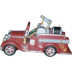 Heritage Village Collection City Fire Dept 56 Fire Truck handpainted porcelin